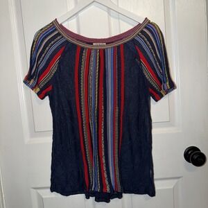 IVKO Women's Short Sleeve Texture 3D Lightweight Merino Sweater‎ Multi Size 38